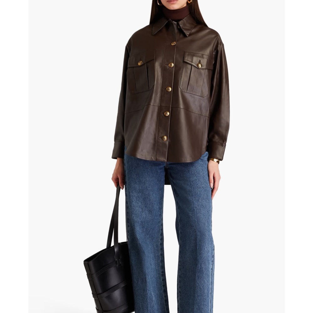 NWT Zimmermann Dark Brown Leather Jacket